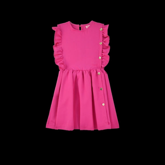 Blue Ruffled Kids Dress - Picture 4 of 5